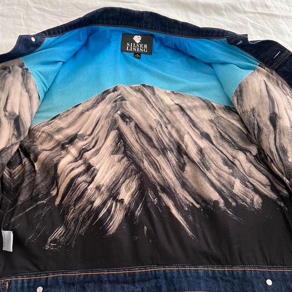 Silver Lining dark denim jean jacket - size large - Picture 6 of 6